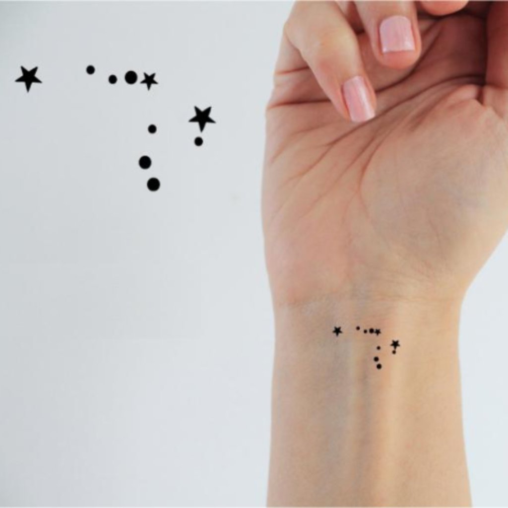 Tatouage temporaire du signe astrologique Verseau (lot de 6) - encredelicate