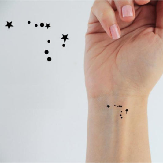 Tatouage temporaire du signe astrologique Verseau (lot de 6) - encredelicate