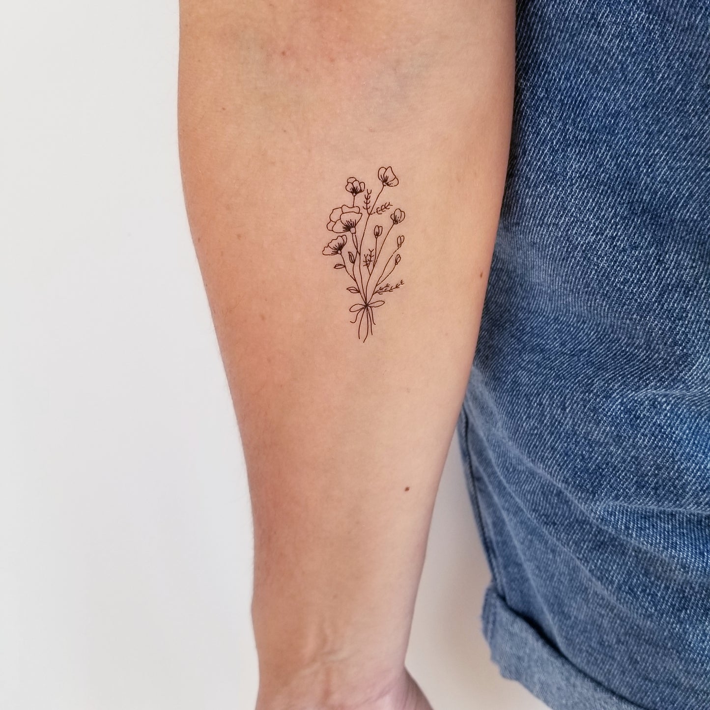 tatouage temporaire bouquet de fleurs sauvages (set de 2)