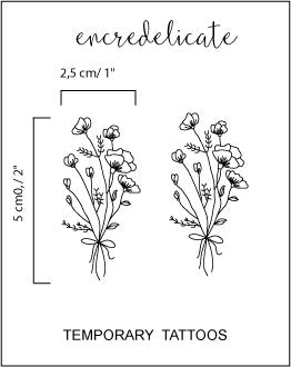 tatouage temporaire bouquet de fleurs sauvages (set de 2)