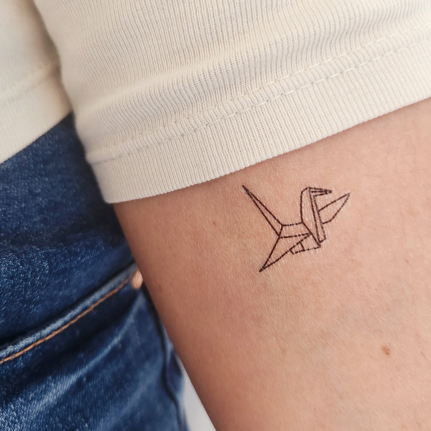 tatouage temporaire de grue en origami (lot de 4)