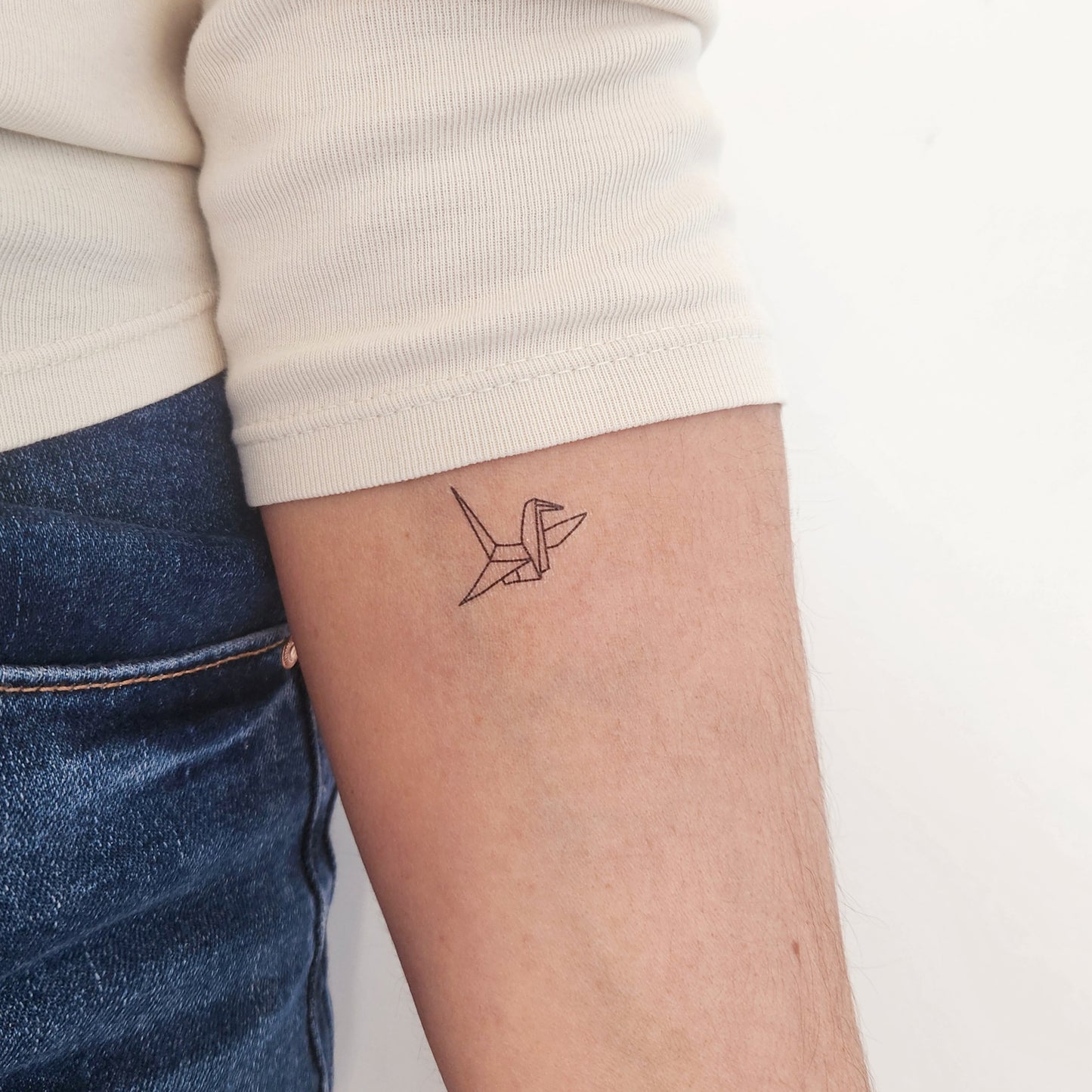 tatouage temporaire de grue en origami (lot de 4)