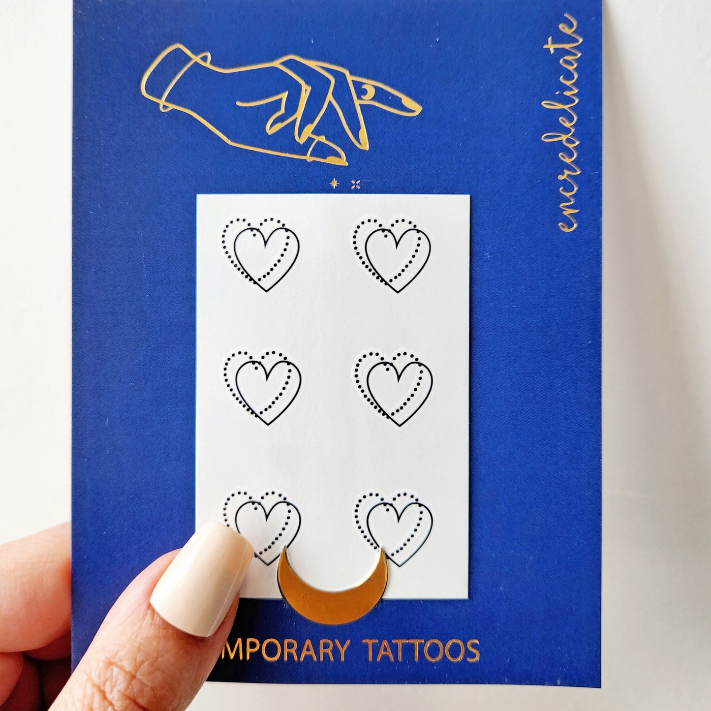 tatouages temporaires double cœur (set de 6)