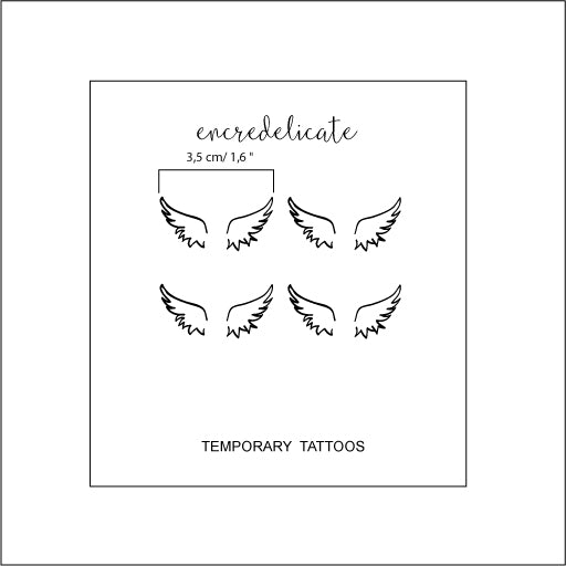tatouage temporaire ailes minimalistes (lot de 4)