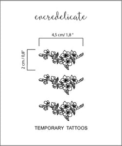 tatouage temporaire fleurs de cerisier (set de 3)