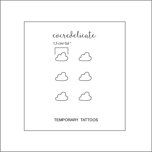 tatouage temporaire nuage (set de 6)