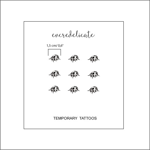 tatouage temporaire vintage coccinelle (set de 9)
