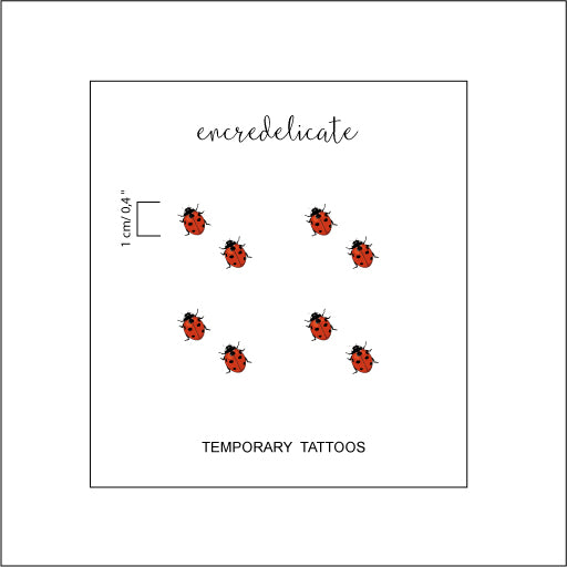 tatouages temporaires coccinelle rouge (lot de 8)