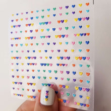 Charger l&#39;image dans la galerie, Stickers 3D pour ongles coeurs multicolores