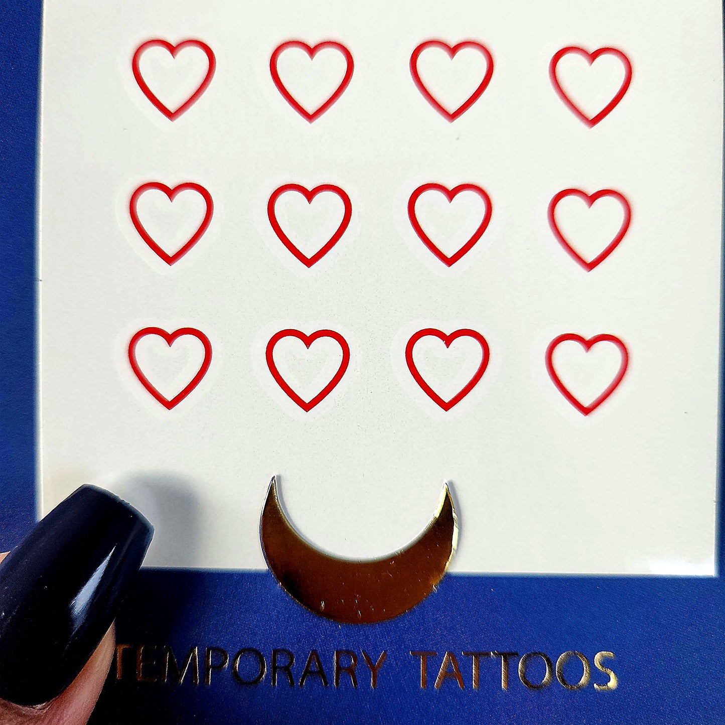 coeur rouge tatouage temporaire (set de 16)