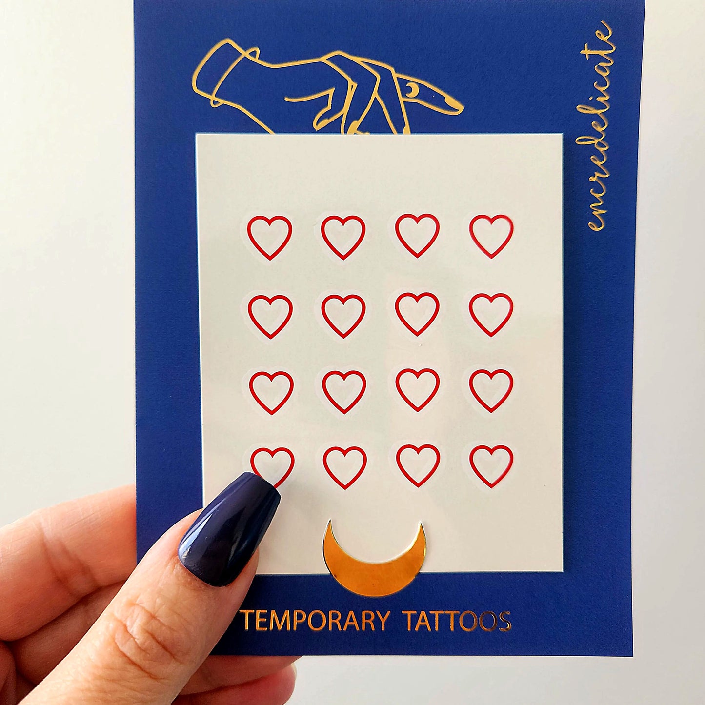 coeur rouge tatouage temporaire (set de 16)