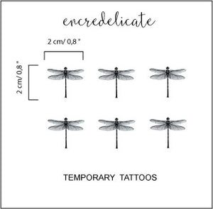 tatouage temporaire libellules (lot de 6 libellules)