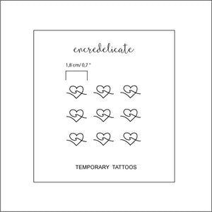 tatouage temporaire coeur et vague (set de 6)