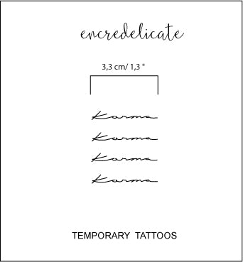 tatouage temporaire mot karma (set de 4)