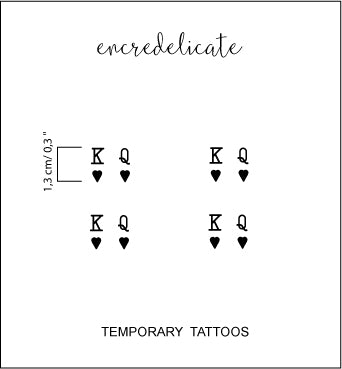 tatouage temporaire reine et roi (lot de 4)