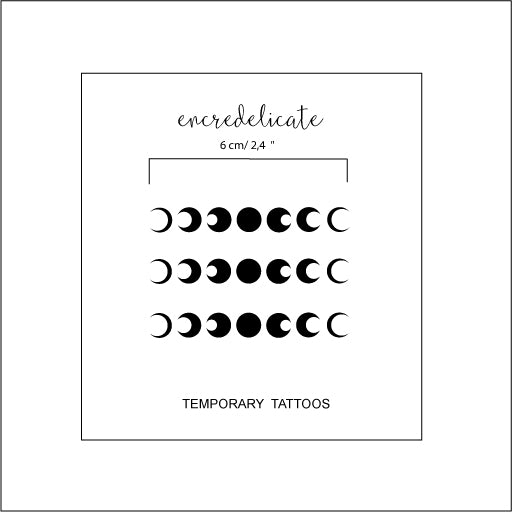 tatouage temporaire phases de la lune (lot de 3)