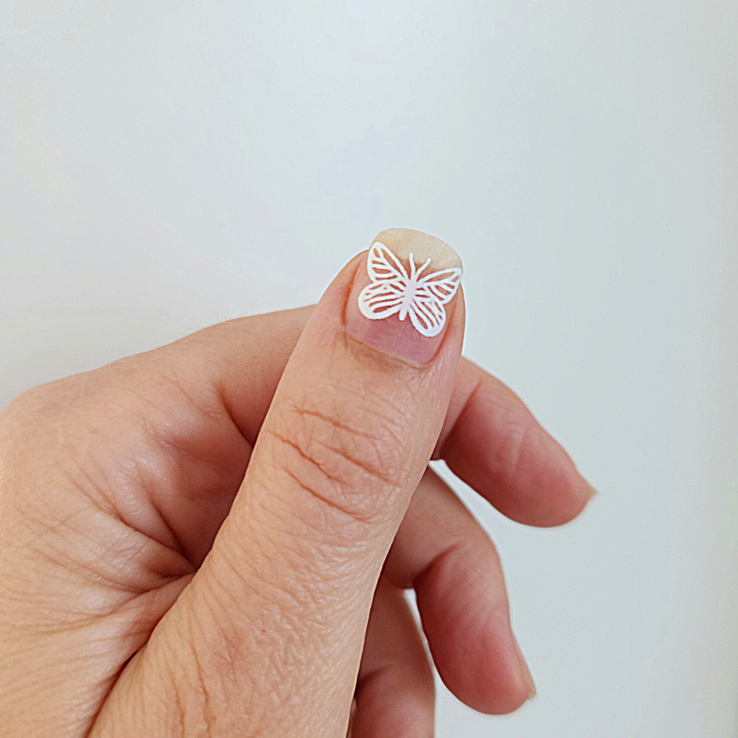 autocollants à l'eau papillons blancs pour nail art