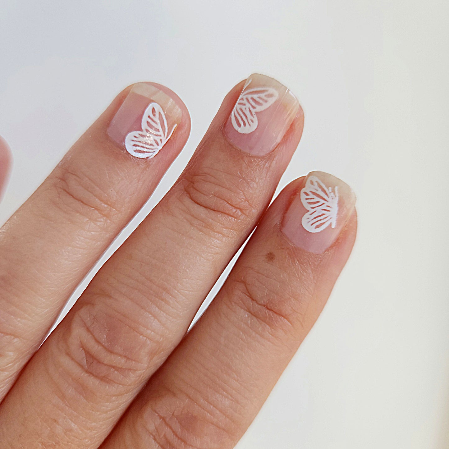 autocollants à l'eau papillons blancs pour nail art