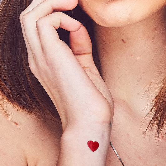 tatouage temporaire coeur rouge (set de 15)