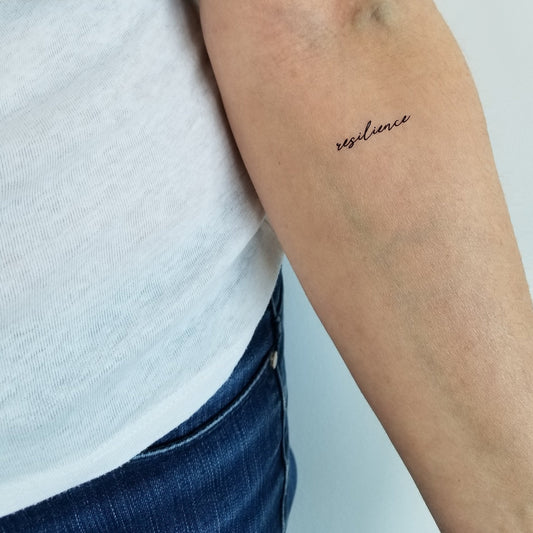 tatuajes temporales palabra resiliencia (juego de 6)