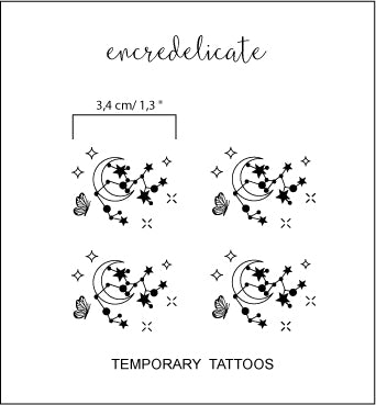 Tatouage temporaire constellation Sagittaire (4 sets)