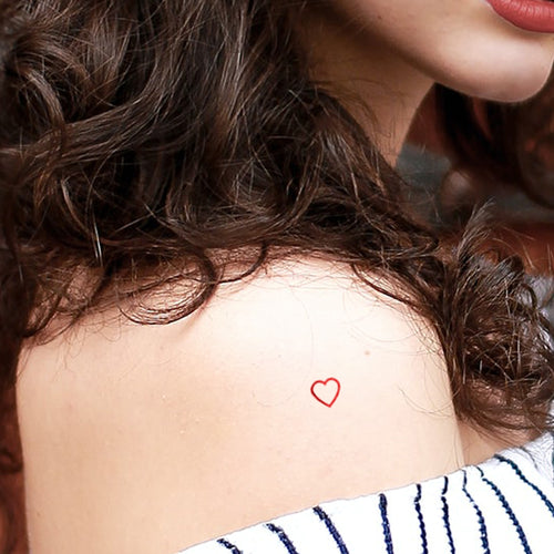 coeur rouge tatouage temporaire (set de 16)