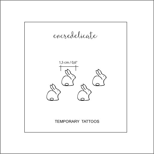 tatouage temporaire lapin ( set de 4 lapins)