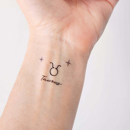 tatouage éphémère signe zodiacal Taureau (set de 4)