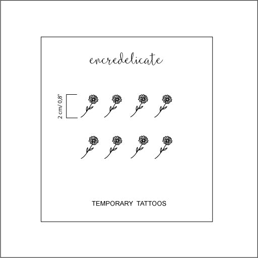 tatouage temporaire fleur minimaliste ( 3 sets de 2)