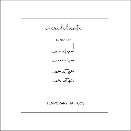 Tatouage temporaire “Vis ta vie” en écriture cursive minimaliste (set de 4) – Tattoo éphémère inspirant – Test avant tatouage