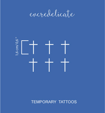 croix tatouage temporaire blanc (set de 6)