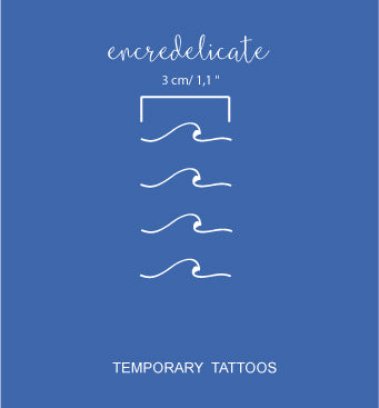 tatouages temporaires blancs vague minimaliste (set de 4)
