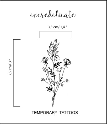 bouquet fleurs sauvages tatouage temporaire