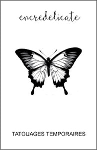 tatouage temporaire de papillon vintage - encredelicate 