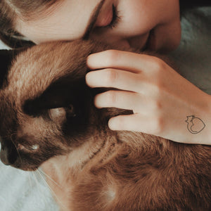 Tatouage temporaire chat en forme de coeur (lot de 4)