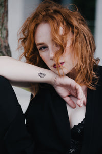 Petit tatouage temporaire de coeur anatomique en noir (set de 3) - encredelicate 