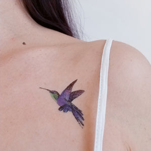 tatouage temporaire colibri en couleur (lot de 2)