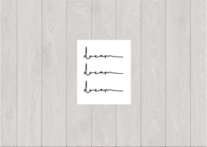 Tatouage temporaire du mot dream qui signifie rêve (lot de 3) - encredelicate 