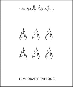 Tatouage temporaire mini d'une flamme (lot de 6) - encredelicate 