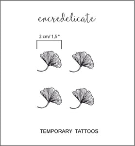 petite feuille ginkgo tatouage temporaire (set de 4)