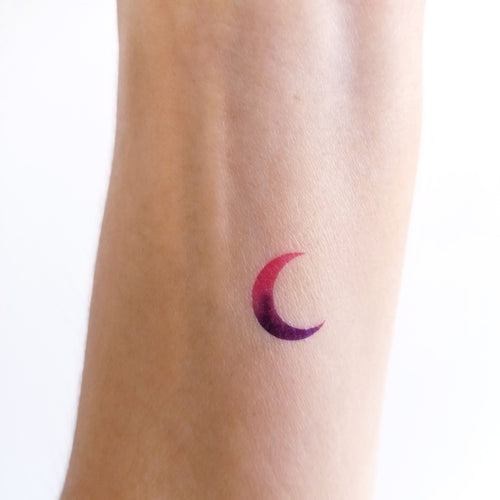 Tatouage temporaire lune aquarelle