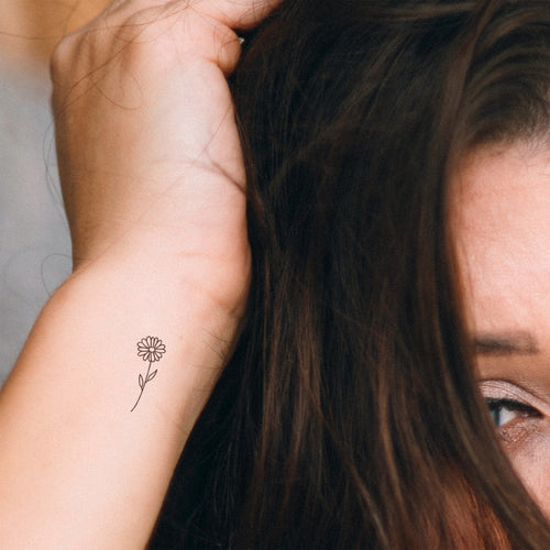 tatouage temporaire fleur minimaliste ( 3 sets de 2)