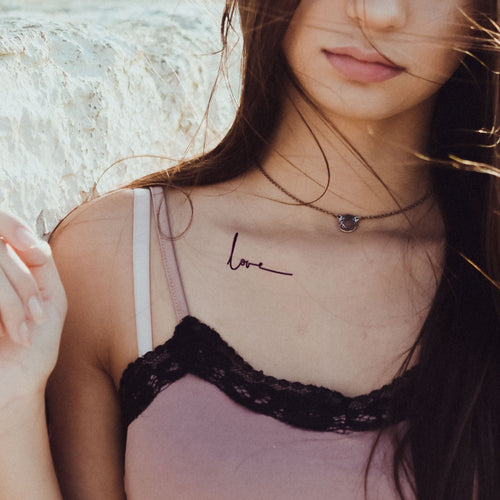 tatouage temporaire mot love (lot de 3)