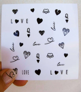 Stickers nail art coeur et mot love