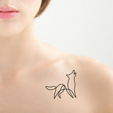 Charger l&#39;image dans la galerie, tatouage temporaire de loup minimaliste (lot de 2) - encredelicate 
