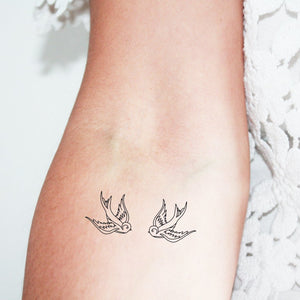 tatouage temporaire d'hirondelles (lot de 4) - encredelicate 