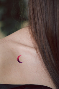 Tatouage temporaire lune aquarelle