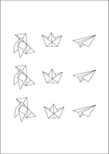 Charger l&#39;image dans la galerie, Tatouages temporaires de bateau, cocotte et avion en papier (3 lots de 3) - encredelicate 