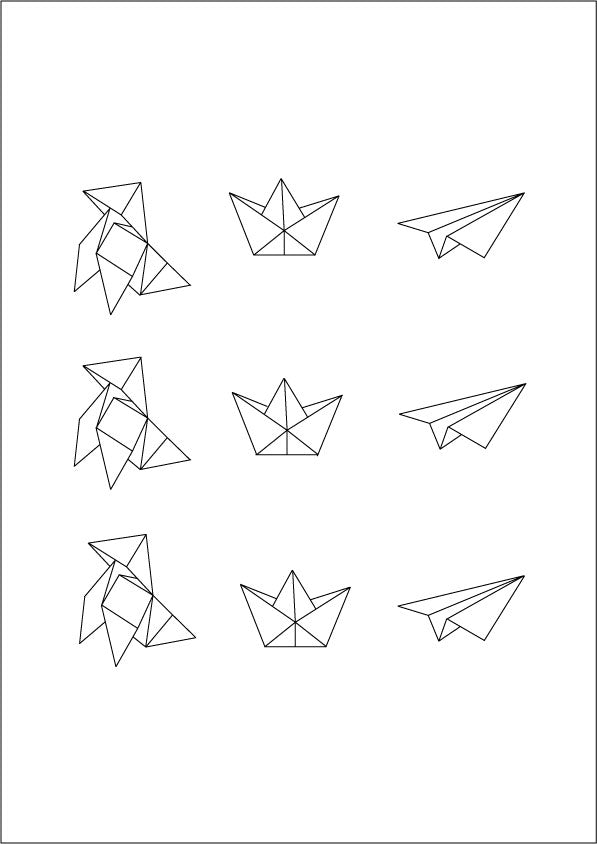 tatouage temporaire origami avion, cocotte et bateau en papier - encredelicate 