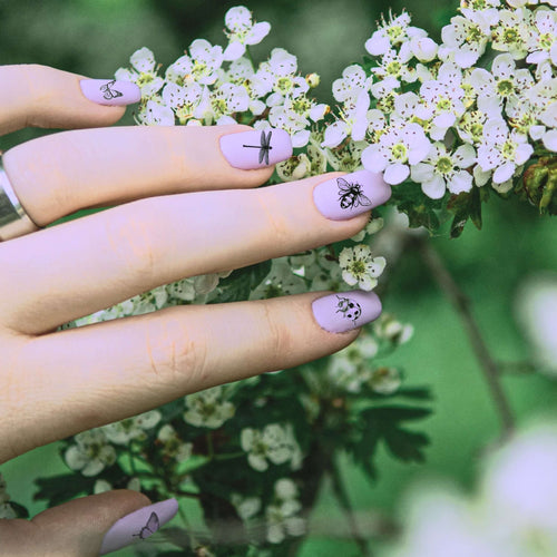 stickers nail art abeille, papillon, libellule et coccinelle